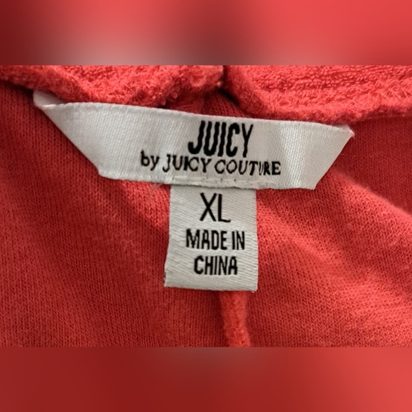 Vintage Y2K Juicy Couture Neon Pink Cotton Terry Cloth Jogger Short Set SZ XL - Picture 7 of 9